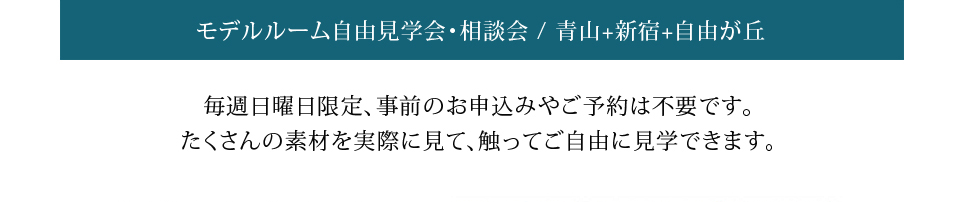 モデルルーム自由見学会・相談会 / 青山+新宿+自由が丘